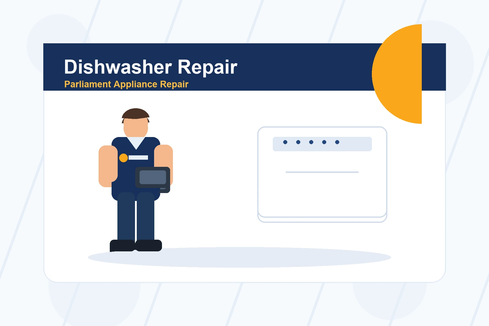 Flat illustration for dishwasher repair service