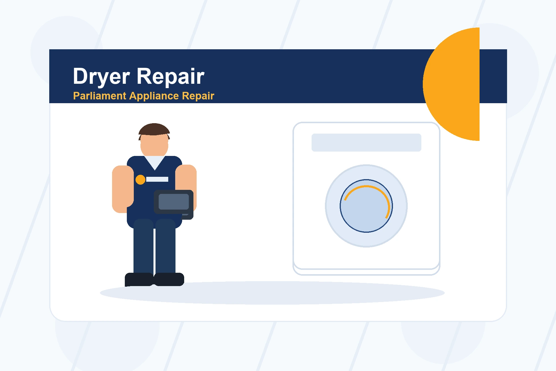 Flat illustration for dryer repair service