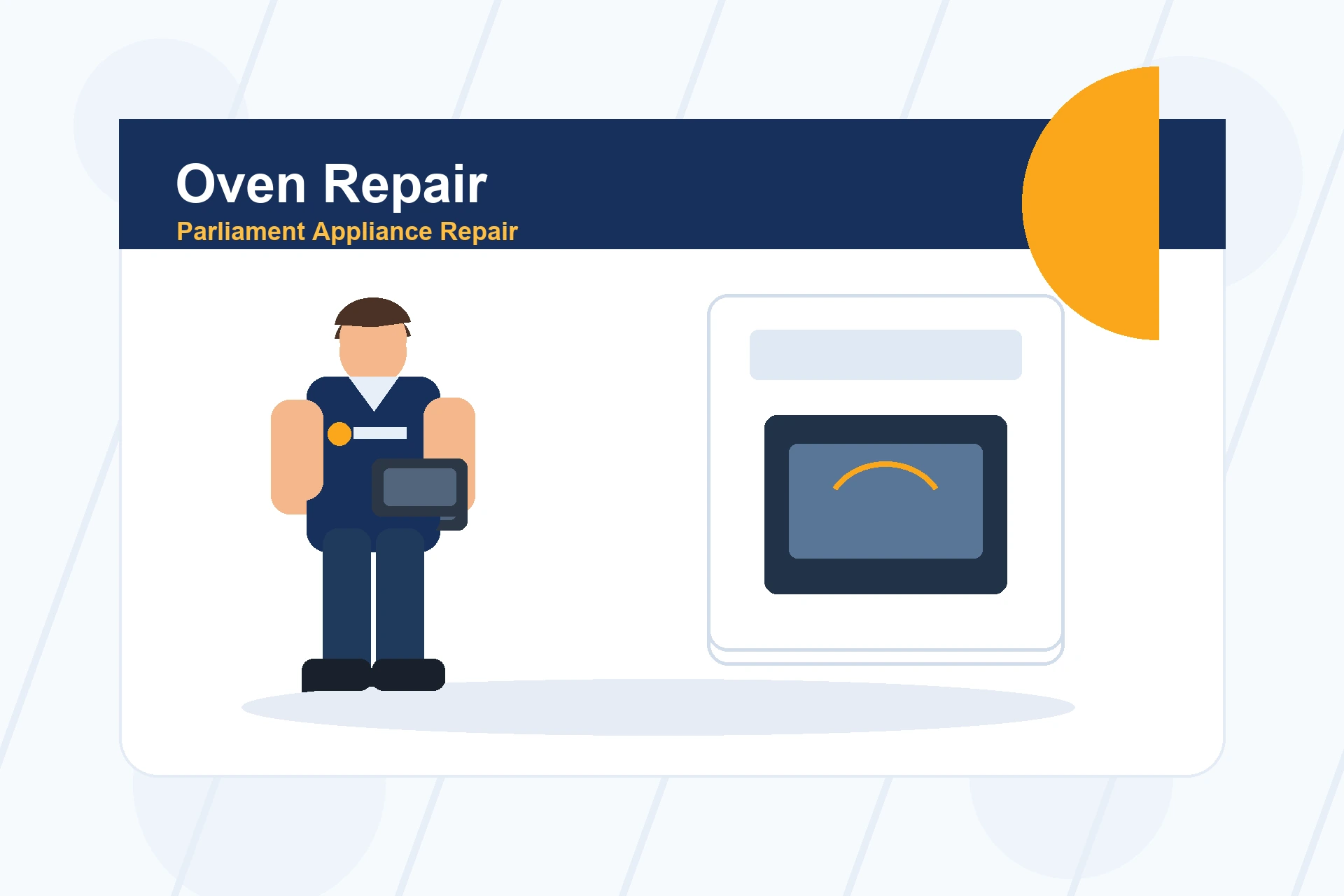 Flat illustration for oven repair service
