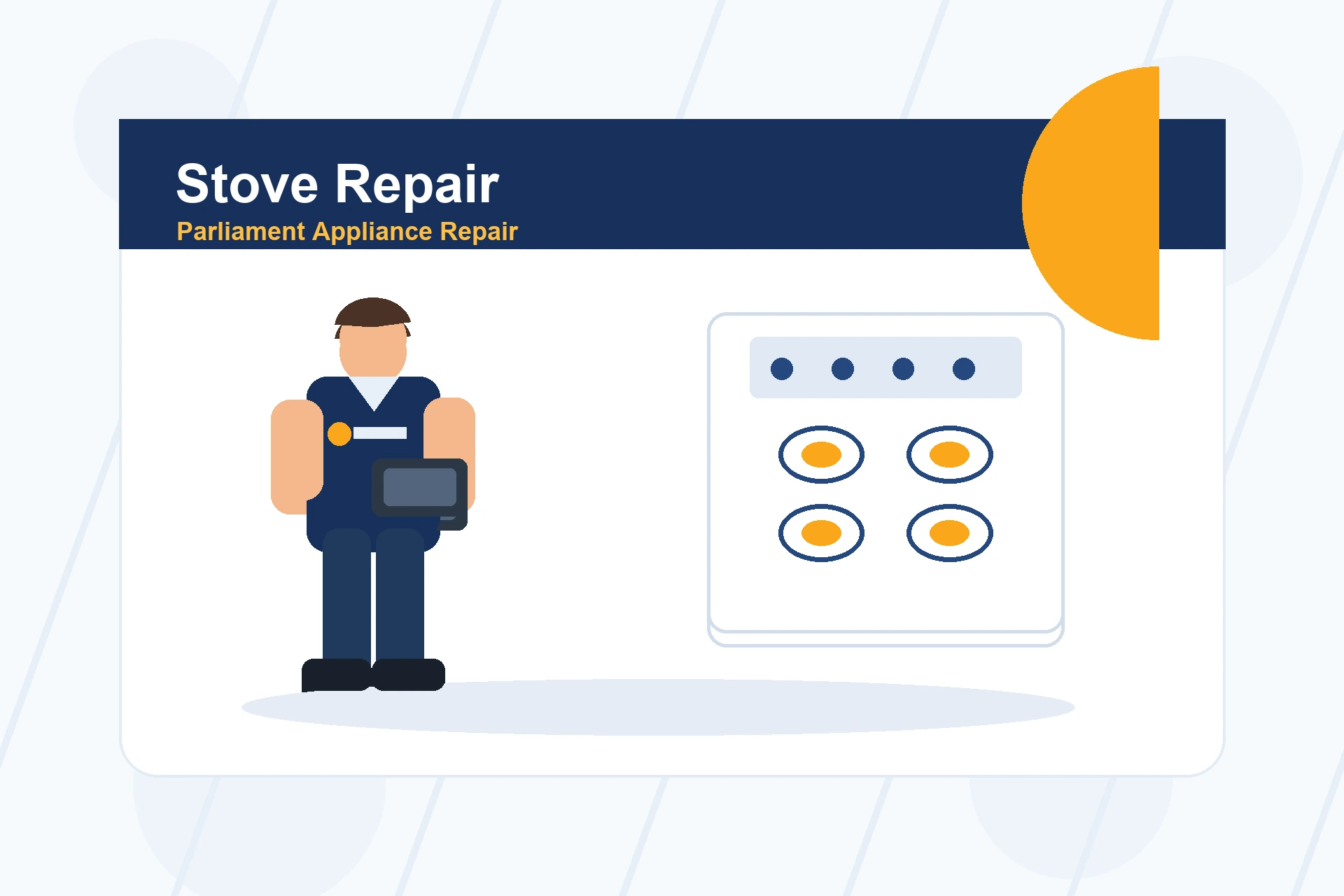 Flat illustration for stove repair service