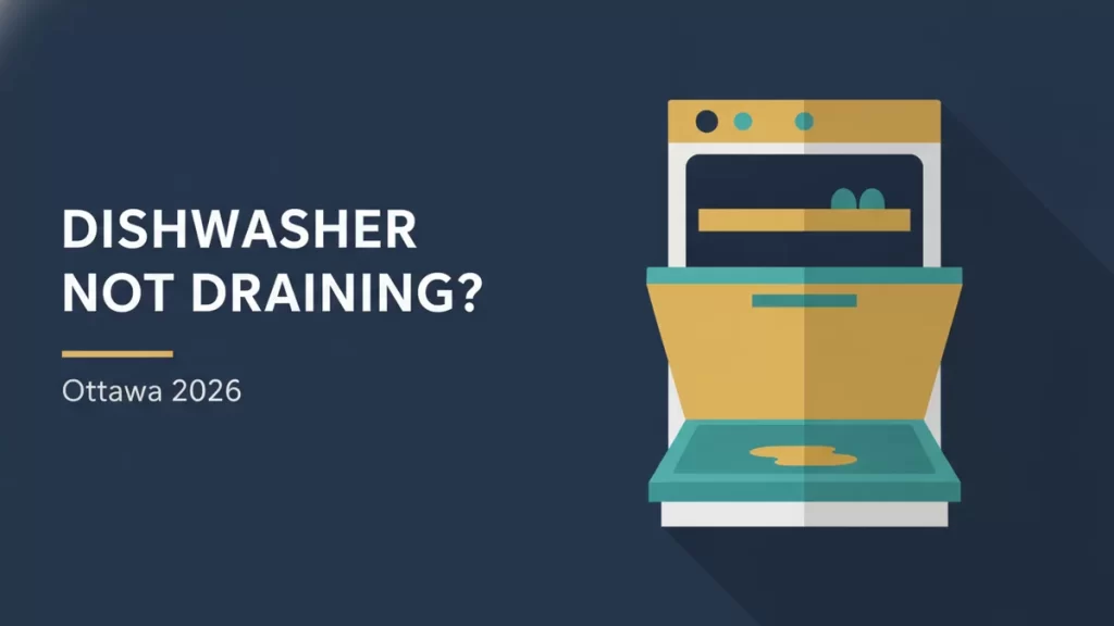 Dishwasher not draining flat illustration for an Ottawa appliance repair guide