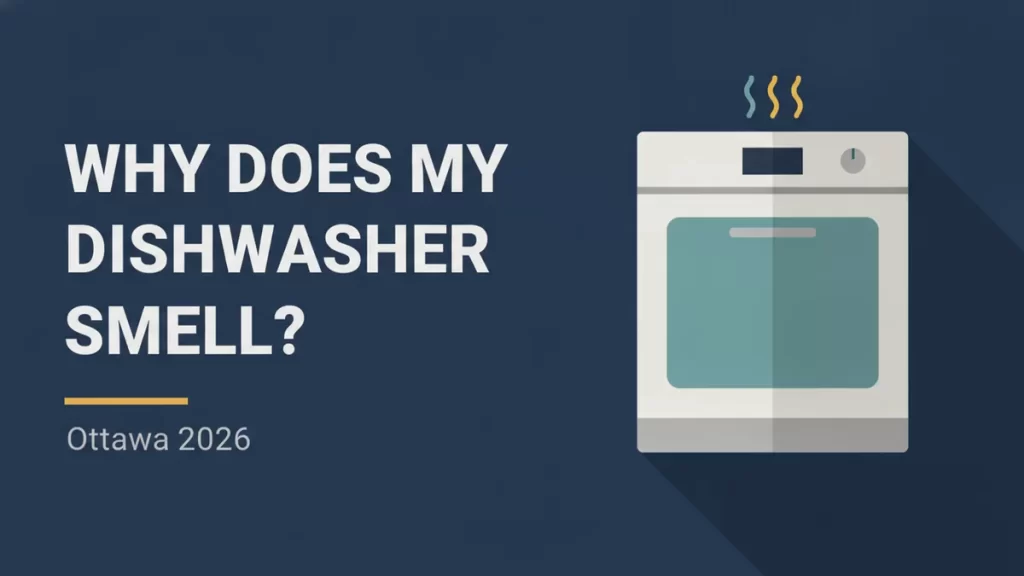 Why does my dishwasher smell flat illustration for an Ottawa repair guide