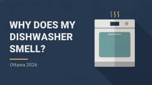 Why does my dishwasher smell flat illustration for an Ottawa repair guide