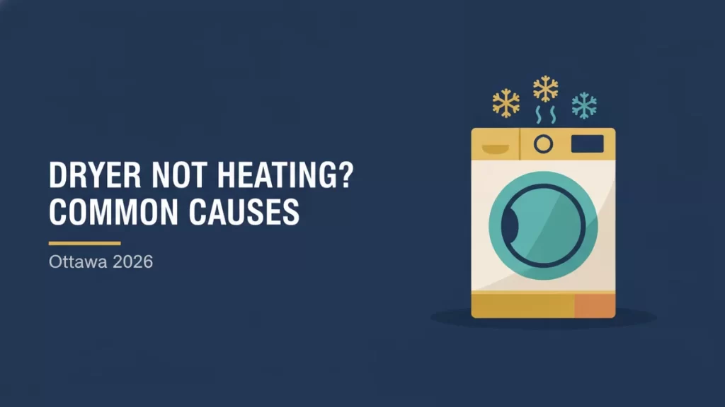 Dryer not heating flat illustration for an Ottawa appliance repair guide