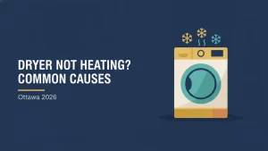 Dryer not heating flat illustration for an Ottawa appliance repair guide